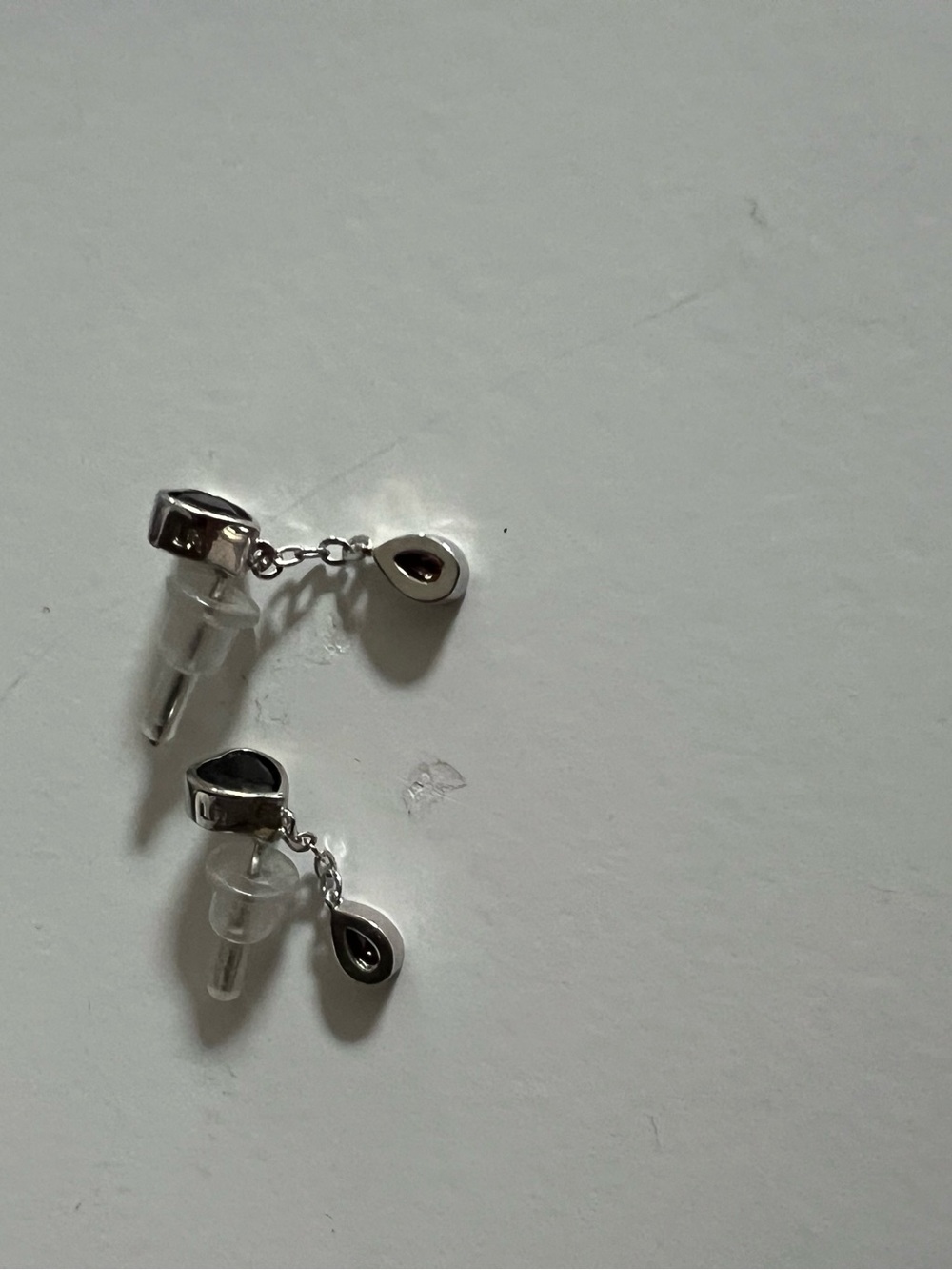 Nyx Heart Drop Earrings in Black and Red - Picture 4 of 4